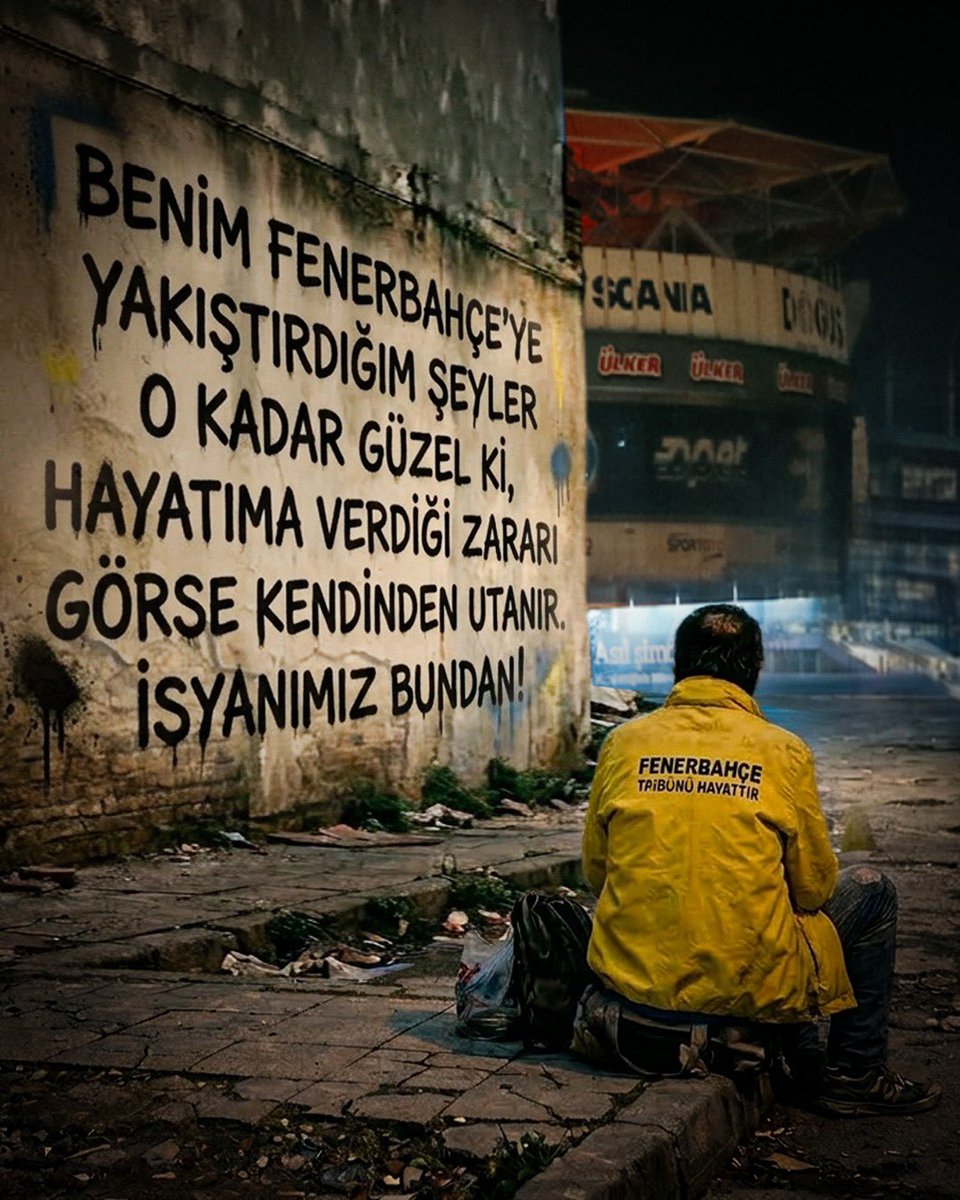“Benim Fenerbahçeye yakıştırdığım şeyler öyle güzel ki, hayatıma verdiği zararı görse kendinden utanır. İsyanımız bundan!” @fenerbahce 

#FenerbahçeTribünüHayattır