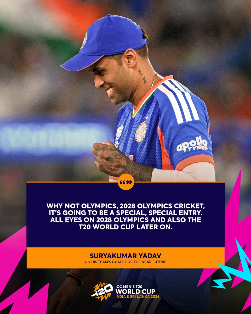 Suryakumar Yadav's focus is locked in on the 2028 Olympics next👌

Read more from the exclusive interview with the India skipper 👉 icc-cricket.com/tournaments/me…