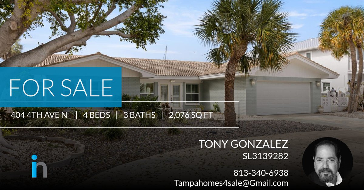 Tierra Verde Waterfront HomeExceptional Value! Waterfront/ Main Canal! Experience refined coastal living in one of Tampa Bay’s most prestigious waterfront communities —  Give me a call at 813-340-6938 for more information.

TONY ... homeforsale.at/404_4TH_AVE_N_…