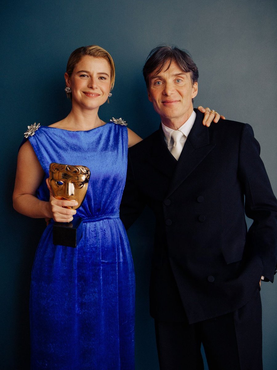 Cillian Murphy and Jessie Buckley backstage at the BAFTAs