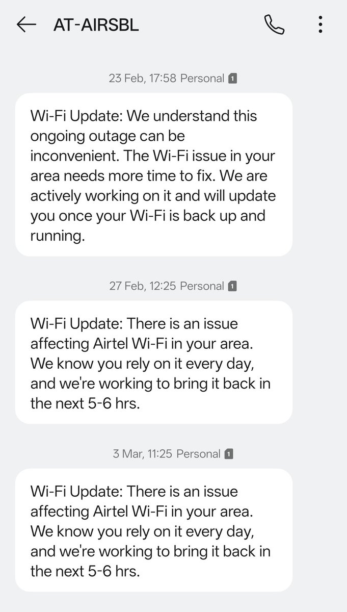 itzvijays's tweet photo. @airtelindia @Airtel_Presence I got the airtel black connection in Feb. Please see your service. Worst customer experience. I don't know how to work with this unstable connectivity. No proper response 😞. Today it went down around 3pm , still no improvement. https://t.co/RQZFWTof4y
