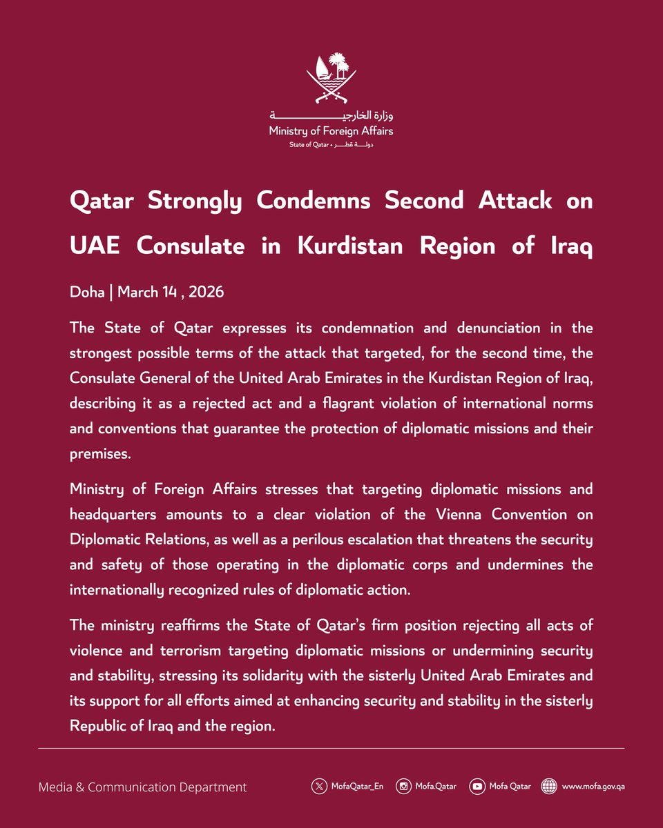 Ministry of Foreign Affairs - Qatar tweet media