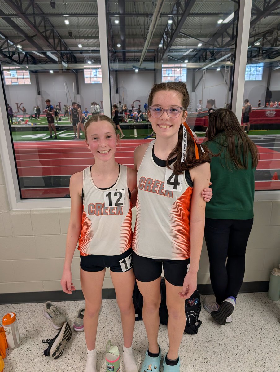 BeavercreekMSXC's tweet photo. Briley and Hazel both had amazing 1600s at Indoor State! Both PRd by almost 14 seconds!! They also were the 2nd and 4th 7th graders!! Future is bright at Beavercreek!! https://t.co/bSZjcXz7ay