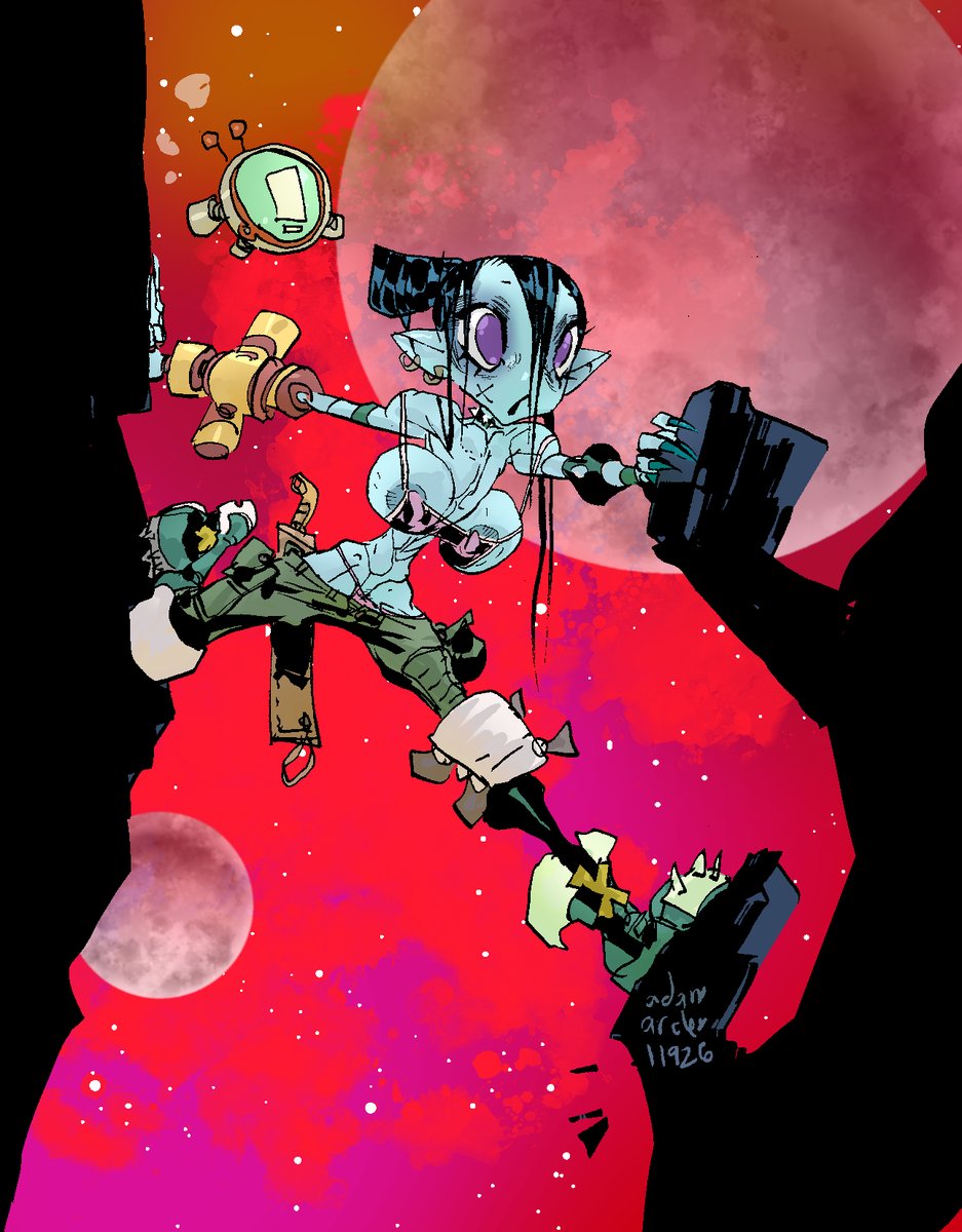 AdamArcherArt's tweet image. some recent shots of #adaBean

she'll be in #ANTH book 2. maybe 2 stories :)
book 1 in my shop now. 

def my most popular character i've created. 
one of her posts on insta has like 140k views &amp;amp; brought in maybe 1k new followers? 😶
looking forward to getting  her comics out💥