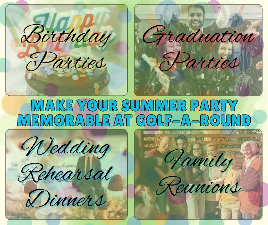 Golf-A-Round is the perfect place for your upcoming event! We have 60+ PGA Golf courses, golf games, soccer, basketball, baseball, football, skeeball, darts, zombie dodgeball, carnival games and more! Call us today at (816) 371-2019 to get started!