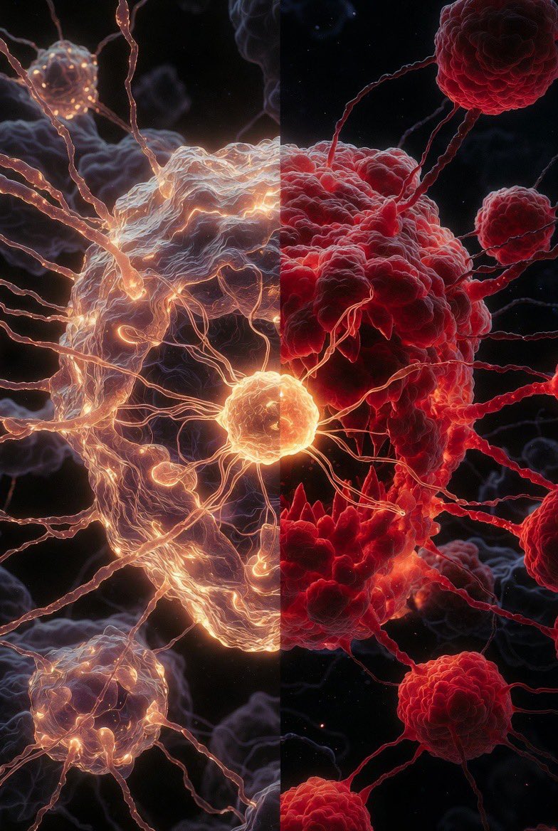 Burak14400's tweet photo. Scientists found the ultimate paradox. 🧬

The most popular anti-aging compound...

...also feeds cancer.

Polyamines help your cells stay young.
Clean. Healthy. Long-lived.

But in cancer cells?
They flip.
And make tumors grow FASTER.

#Biotech #Longevity #TechFrontier https://t.co/NmmpoCsmJT