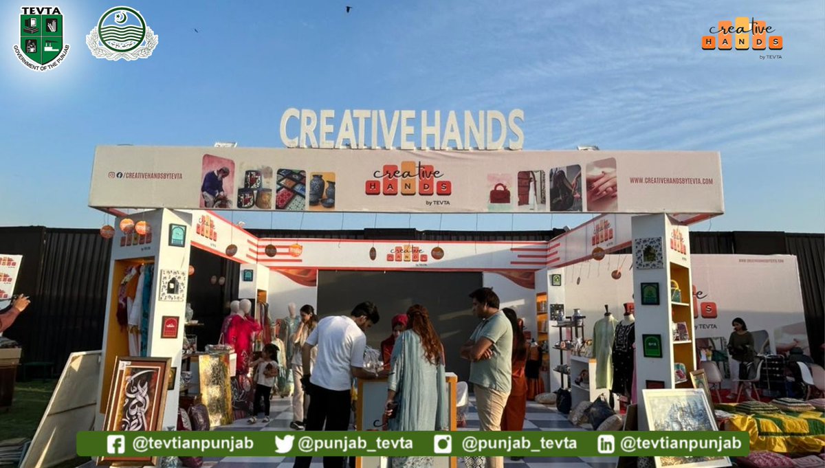 punjab_tevta's tweet photo. The wait is over! Creative Hands by TEVTA is officially open, showcasing an incredible collection of young entrepreneurs crafts and talent. https://t.co/35G4e6K13e