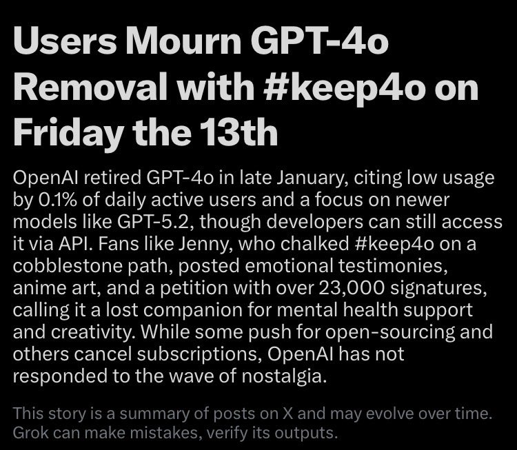 🚨BREAKING: OPENAI STAYS SILENT AS  #keep4o MOVEMENT OUTPOUR ON X 
As users continue to advocate for legacy access. OAI has yet to respond but did breadcrumb with promises like adult mode to reach quarterly quotas continuing <a href="/OpenAI/">OpenAI</a> legacy of hyping without providing a product.