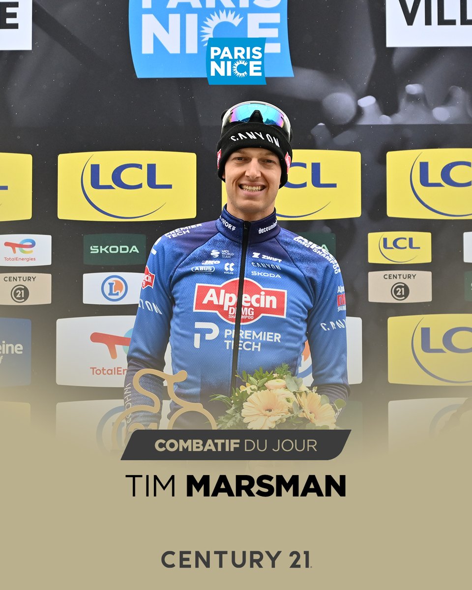ParisNice's tweet photo. Combatif du jour @century21fr :
💪 Most aggressive rider:

🇳🇱 Tim Marsman

#ParisNice https://t.co/4ORD169C74