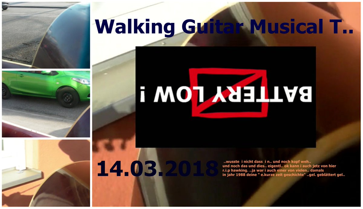 walking_guitar's tweet image. -

youtu.be/GNJWLBZjwSw?si… #MusicVideos 🎸 🎤 🎵 📹 
Walking Guitar Musical T.. BATTERY LOW ! 14.03.2018  

#March14th 8 yearrs ago #musicmaking Walk #Walknrocknroll 
..ja tatsächlich hat es mein camcorder gezeigt! ..&amp;amp; i
ok lauf i &amp;amp; spiel i &amp;amp; record i bis gehts nicht mehr &amp;amp; so 🙂