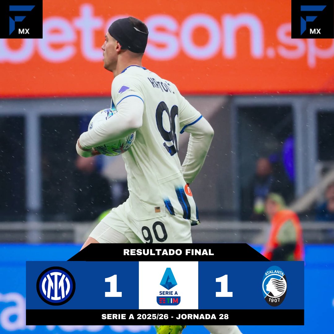 FanaticosMX24_'s tweet photo. ¡¡ATALANTA SACÓ EL EMPATE!! 🤯🔵⚫

Con un Gol en los últimos minutos, el Inter dejó escapar la victoria y le da la oportunidad al Milan de acercarse al Liderato.🔥🇮🇹

#SerieA #Inter #Atalanta https://t.co/Irva322oYT