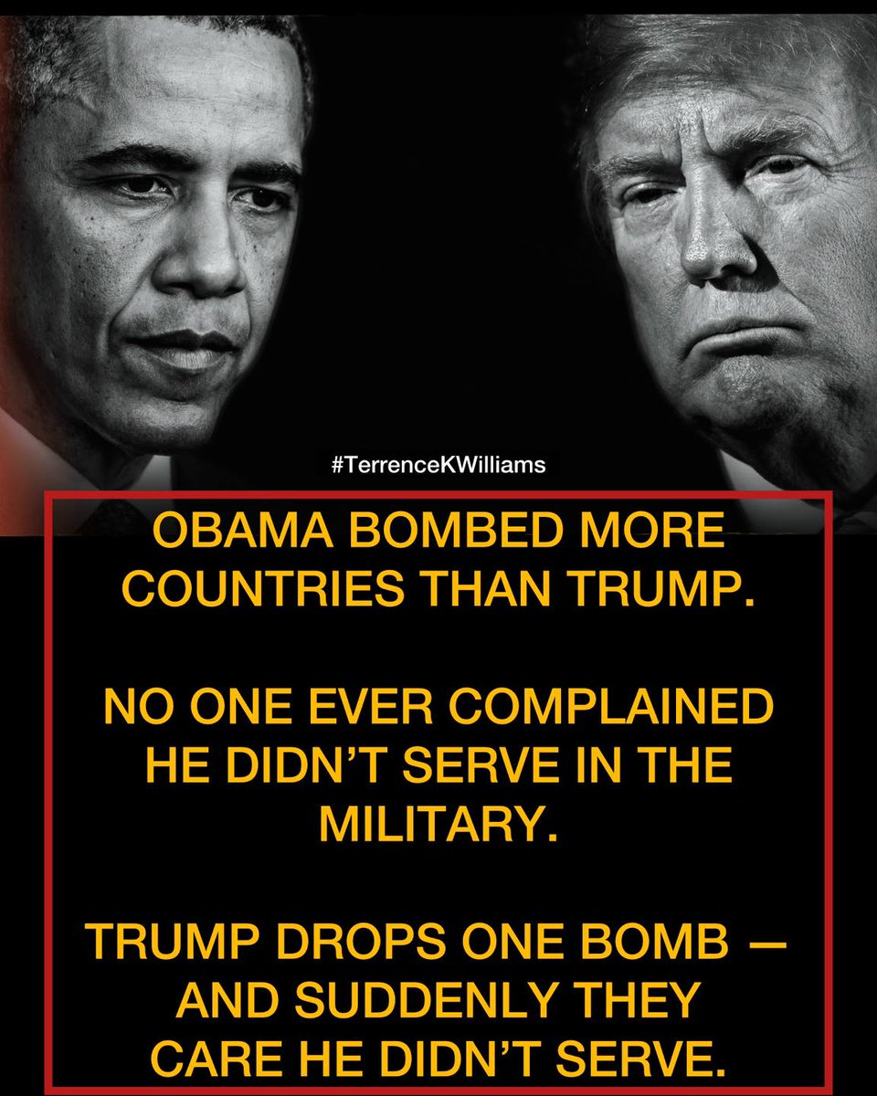 BetsyGain's tweet image. Spare me the lectures about Donald Trump not serving in the military.

Barack Obama never served in the military either.

Yet the same people repeating that talking point were silent when Obama was ordering strikes and military operations in Libya, Syria, Iraq, Afghanistan,