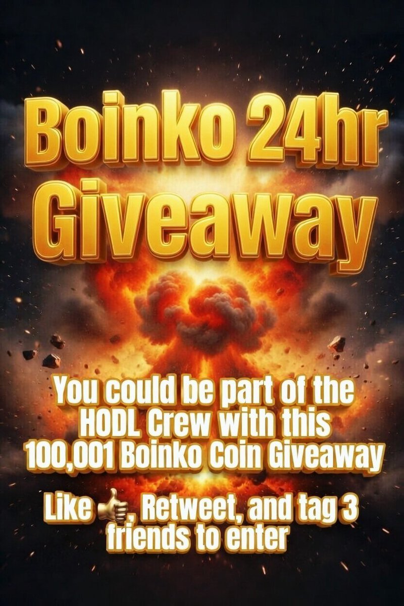 🔥🔥🔥🔥🔥🔥🔥🔥🔥

🔥 FLASH GIVEAWAY 🔥

🔥🔥🔥🔥🔥🔥🔥🔥🔥

Just 24hrs to become part of the HODL Crew for free .  By winning and HODLing 100,001 you will be automatically entered into the weekly draw to win a further $50 in $Boinko 

Its a WIN ..... WIN at Boinko Coin