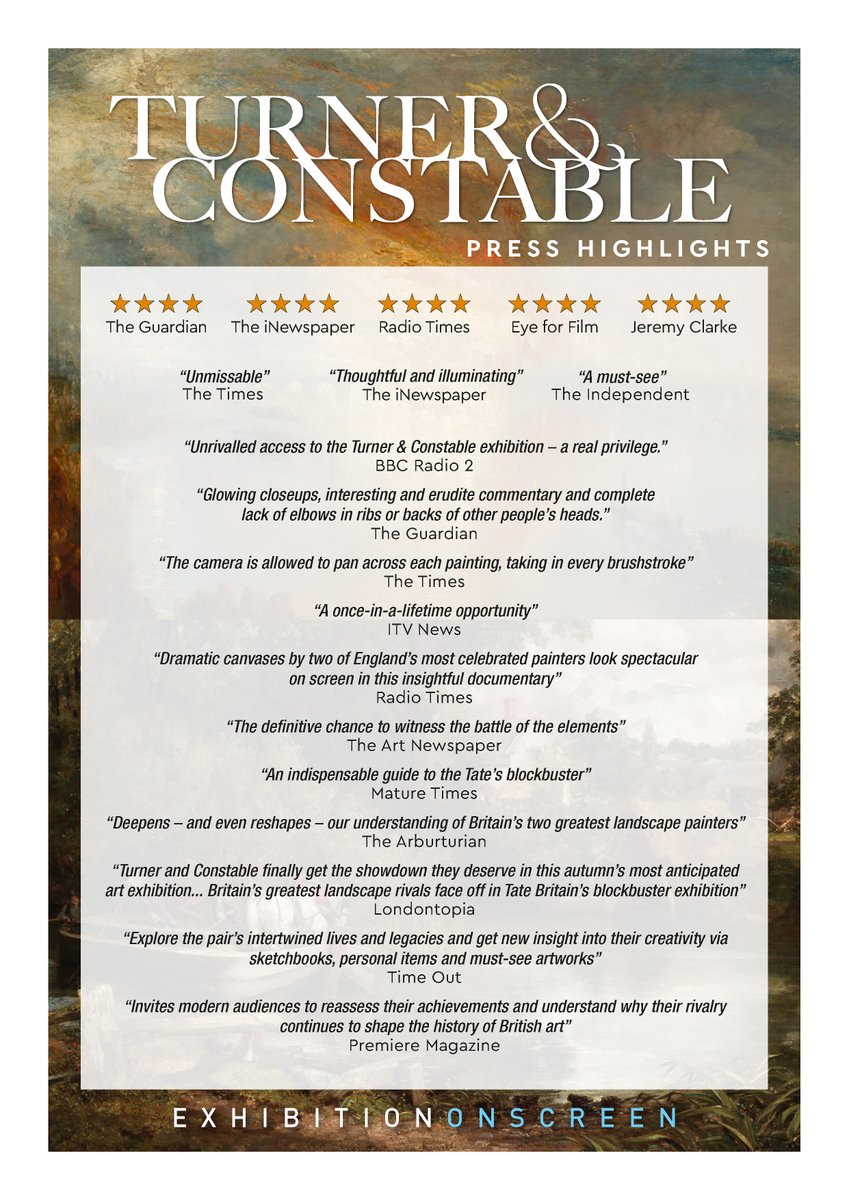 MVFilmSociety's tweet photo. TURNER &amp; CONSTABLE
Presented by #exhibitiononscreen

March 25, 7:30 pm at the #MVFILMCENTER #marthasvineyard

TURNER &amp; CONSTABLE is the unmissable opportunity to see these great artists side-by-side, as they so often were in life.

https://t.co/735nkfYqT8 https://t.co/3JDAxuUdqK