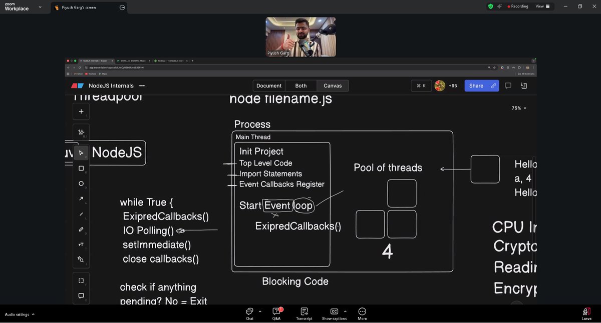 Topics covered: • NodeJS internals • Event Loop • libuv • I/O Polling ...