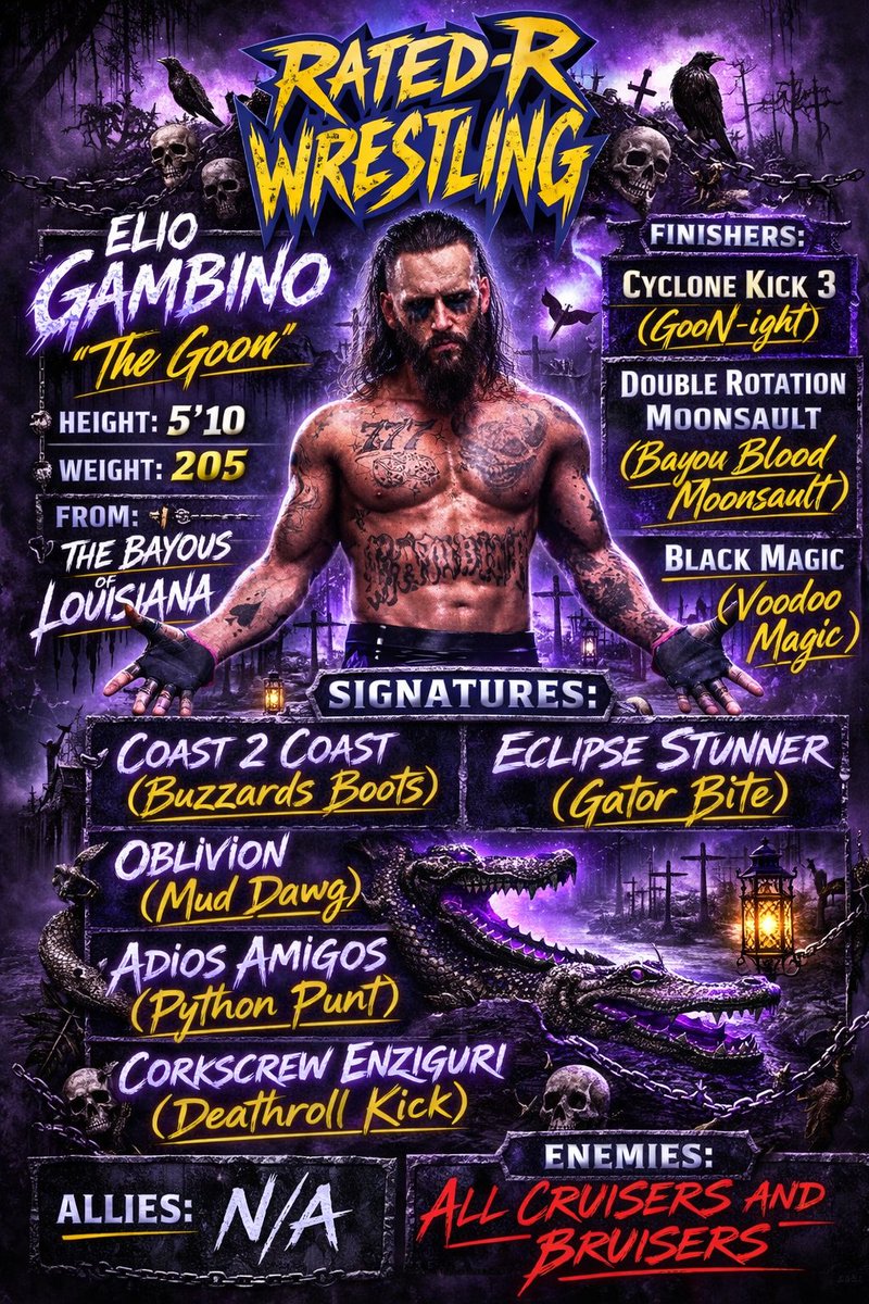 RatedRWrestlin's tweet image. Rated-R Wrestling makes it official with Elio Gambino "The Goon"