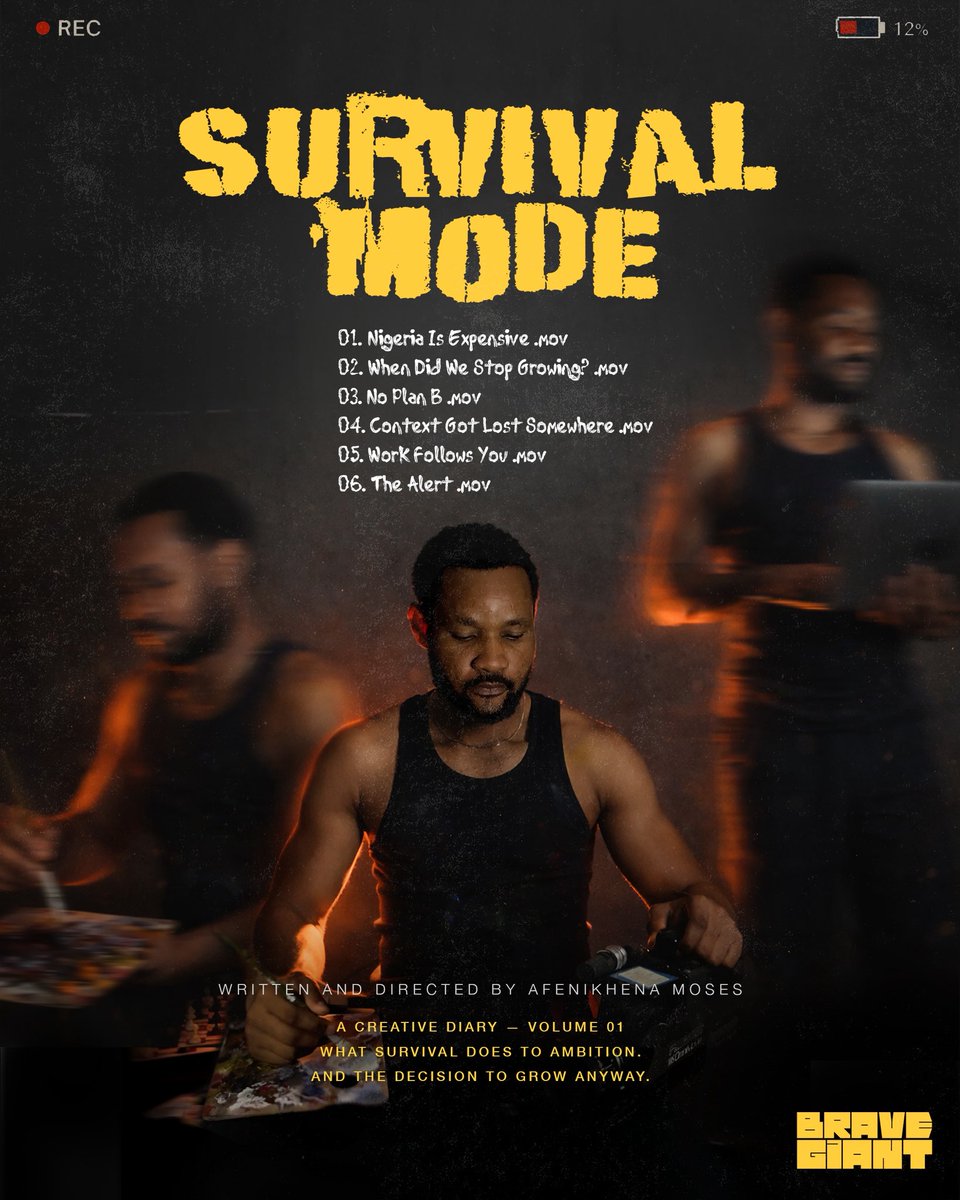 deebravegiant's tweet photo. Finally putting my hat in the ring.
After several shootings and procrastination, l've finally decided to share this with the world.
Survival Mode is a creative diary, a collection of moments, questions, frustrations, and small wins that come with trying to grow https://t.co/vwAmmVfRyo