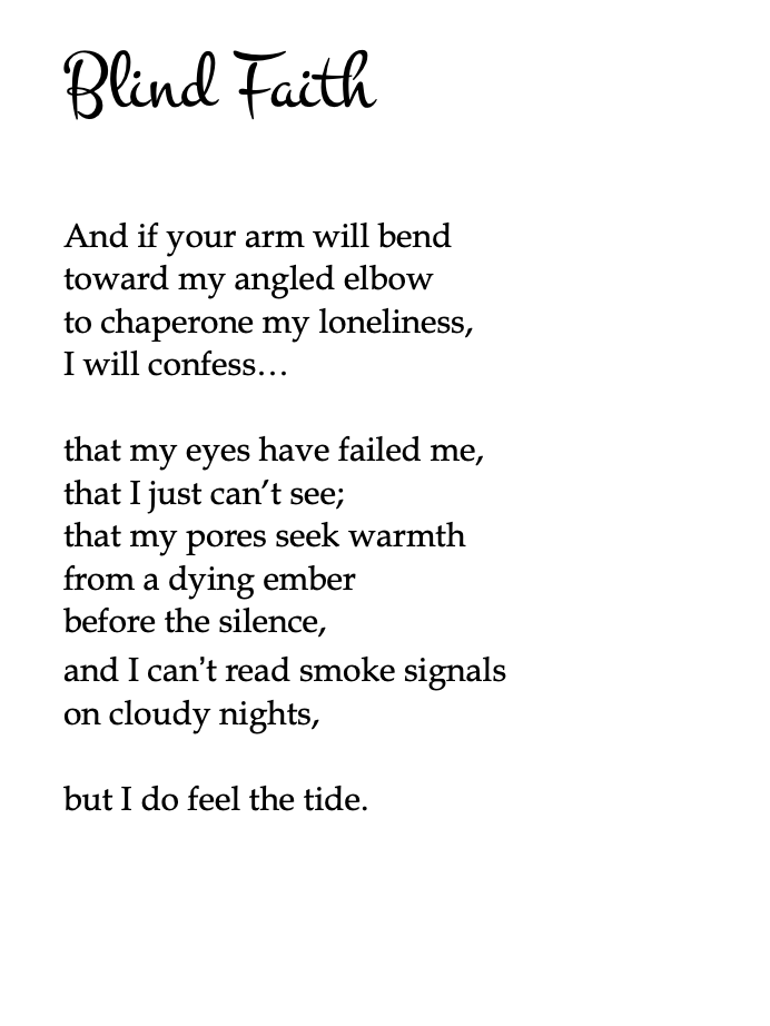 tuttysan's tweet image. And if your arm will bend 
toward my angled elbow 
to chaperone my loneliness, 
I will confess… 👇

#vss365 #warmth
Published in Palette: Love Poems and Painted Words