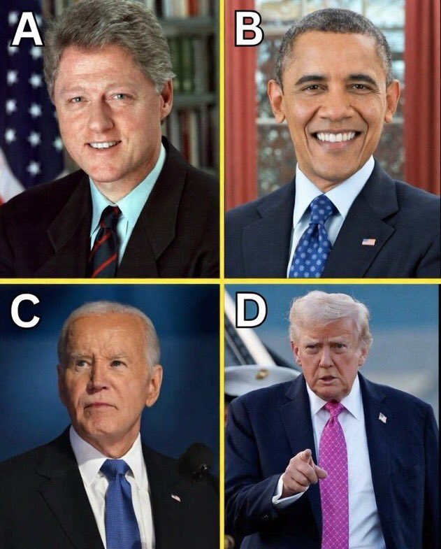 jessecarson007's tweet photo. WHO IS YOUR FAVORITE PRESIDENT AMONGST THIS FOUR PRESIDENTS?
@realDonaldTrump @BarackObama @BillClinton @JoeBiden https://t.co/JGGvxdTRfC