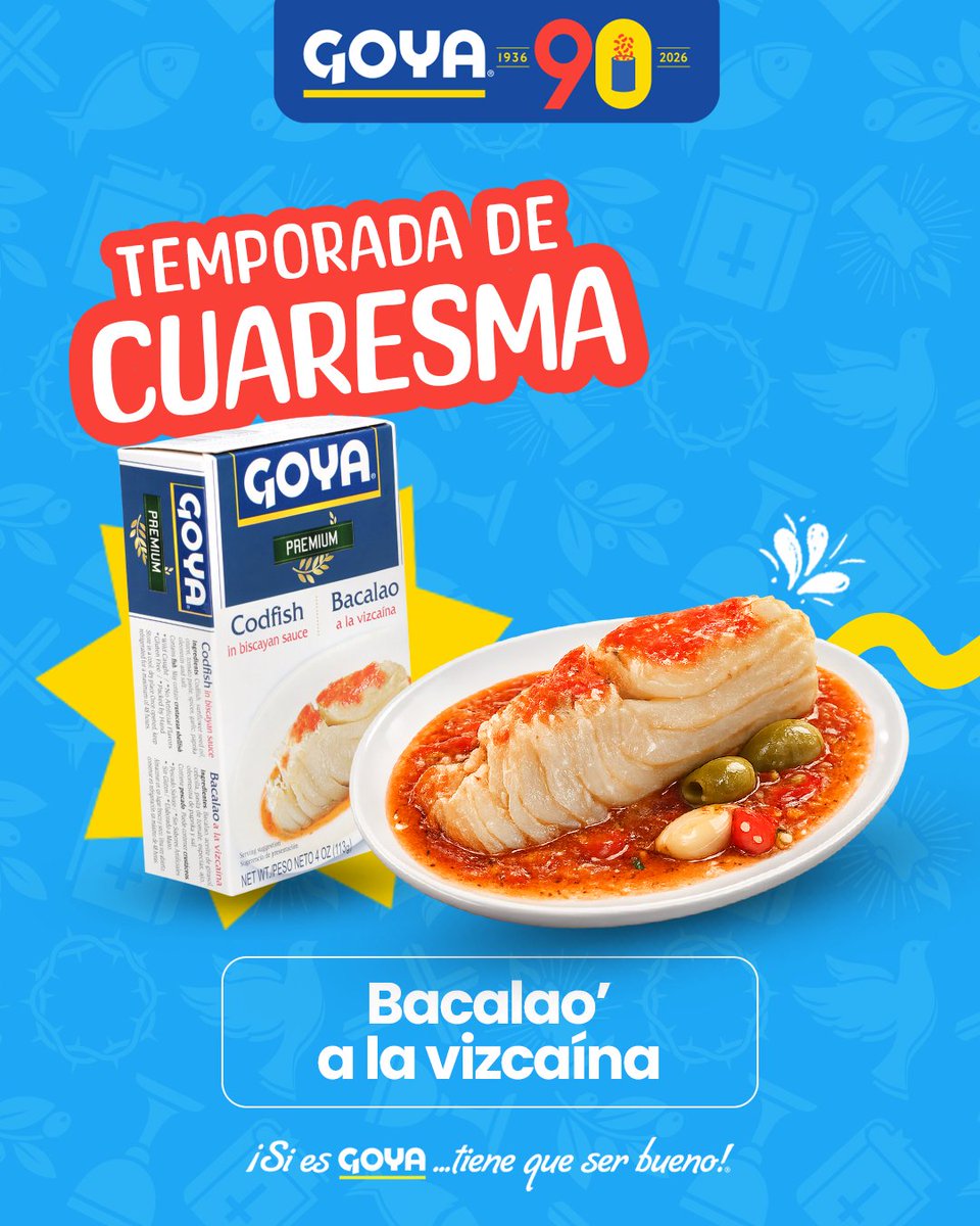 GoyaPR's tweet photo. Nuestro Bacalao a la Vizcaína Goya Premium te ofrece la textura y el sazón exacto de la receta clásica. Solo calienta, sirve y disfruta del sabor de la temporada. https://t.co/HPoh5Mr6sV