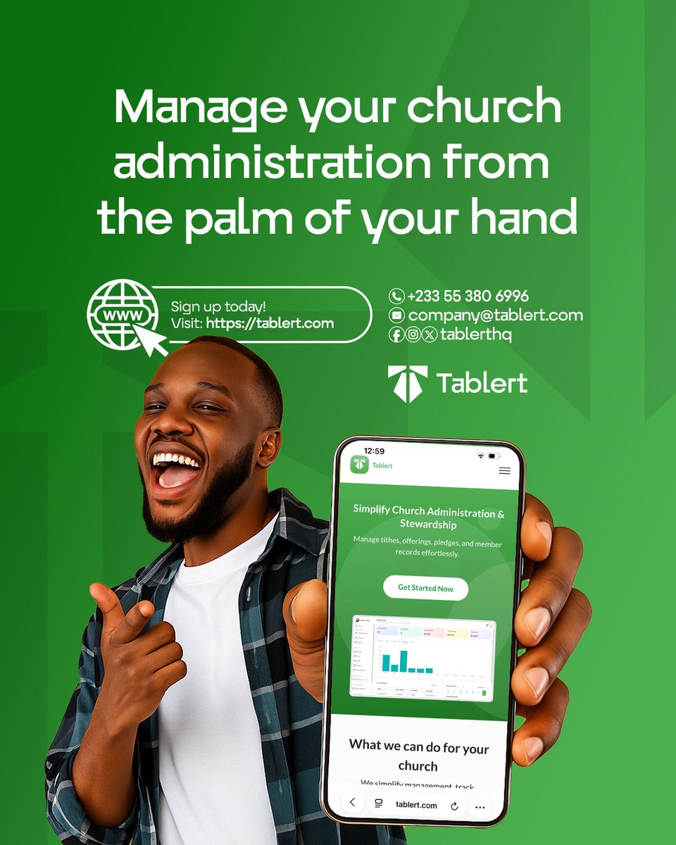 manlikeluda's tweet photo. I’ve been working on a church management platform called Tablert @tablerthq to help churches stay organized and connected.

If you know any pastor or church leader who might benefit from this, kindly share this flyer with them.

Learn more at https://t.co/gDtL1F3Ihi https://t.co/UI3NX8GThz