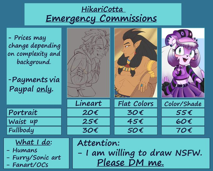 Hikari_Cotta's tweet image. C*mms open until further notice. DM me for more info
Please read the image below 👇
Can't c*mm me? Share or leave a tip 😊-&amp;gt; ko-fi.com/A547P1E
Artwork is now here -&amp;gt; hikaricottalinks.carrd.co

#commissionsopen #freelancer #art
