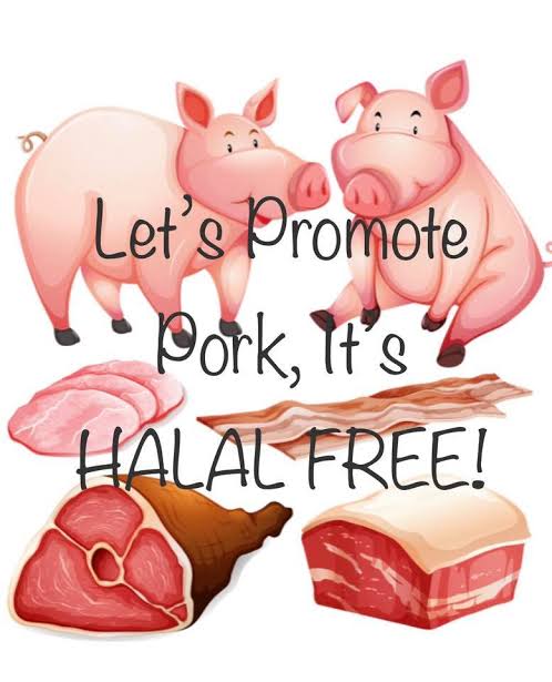 Let’s promote pork. Halal food is animal cruelty.