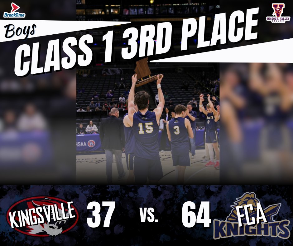 Final results for the Class 1 3rd Place game between Faith Christian Academy and Kingsville! Congratulations to all the participating athletes!