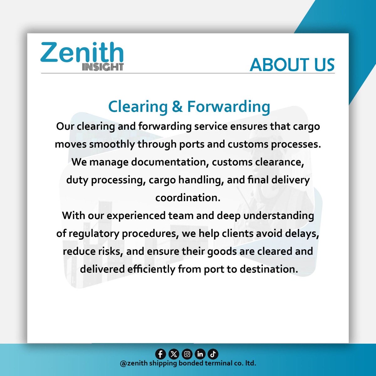 ZenithBonded's tweet photo. What you need to know about us
#zenithinsight #zenithshipping https://t.co/uFdPtqphxq