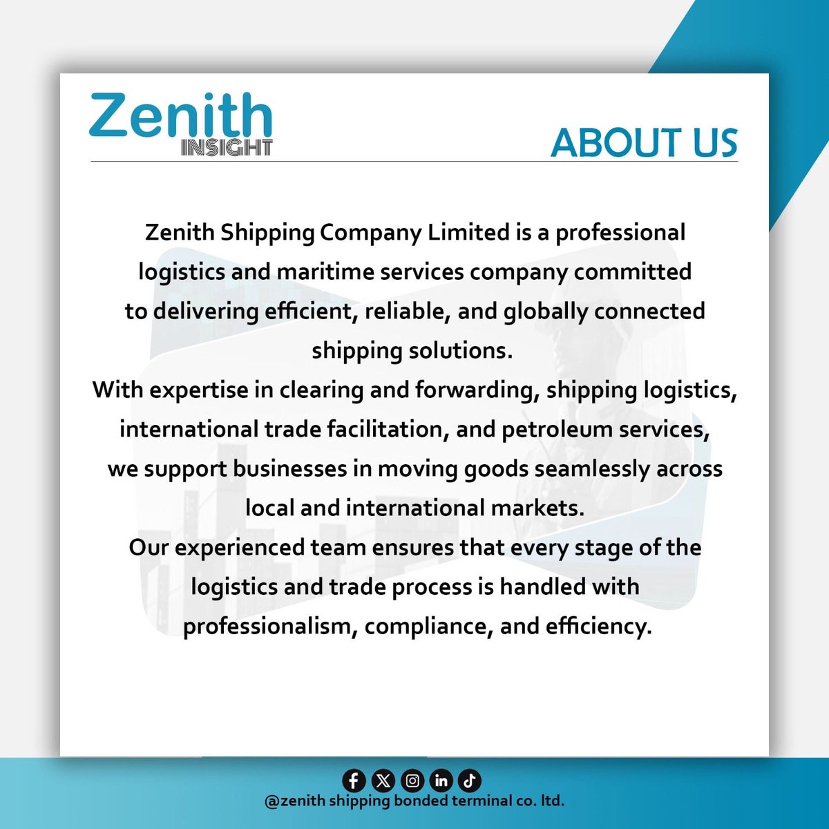 ZenithBonded's tweet photo. What you need to know about us
#zenithinsight #zenithshipping https://t.co/uFdPtqphxq
