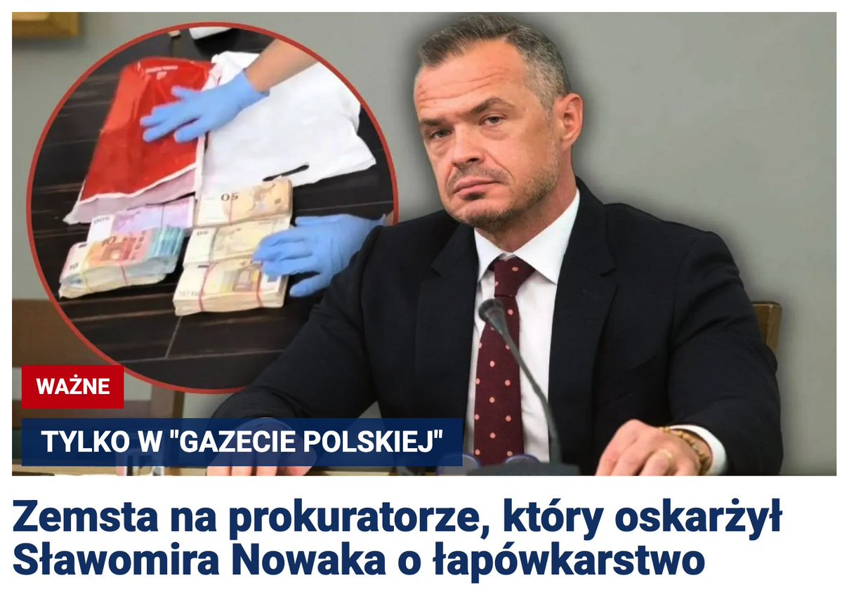 Polska 2026: ścigasz korupcję – wylatujesz z pracy. Sprawa Sławomir Nowak umorzona, a prokurator Jan Drelewski, który przygotował akt oskarżenia, odsunięty decyzją Waldemar Żurek.
Tak wygląda dziś „państwo prawa”
 Gangsterów się nie rusza, rusza się tych, którzy ich ścigają. ⚖️🇵🇱