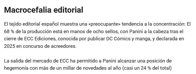 El principal editor de còmics de l'Estat (edita ~24% del total) ha abandonat la seva línia en català, alhora que l'informe de Tebeosfera destaca l'increment de còmic en la nostra llengua al 2025.

Això m'ho heu d'explicar molt a poc a poc, <a href="/PaniniComicsEsp/">Panini Cómics España</a>.