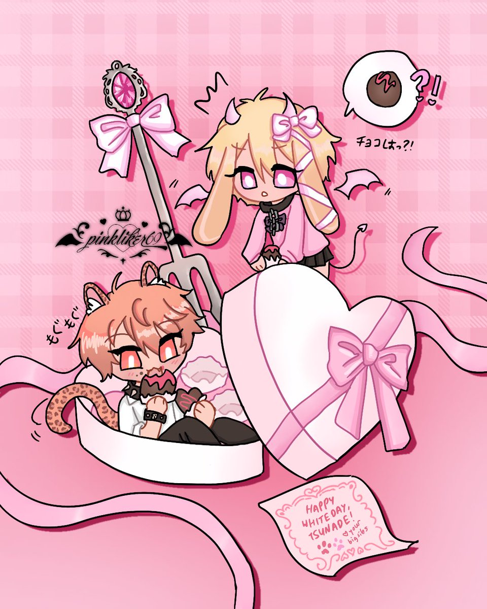 pinkliker69's tweet photo. did some white day art w my #oc kids tsuyuri n tsugaru, along w a comic of them i wrote in a fugue state after overtiming at work 😵‍💫🎀 https://t.co/RCqJq10HlU