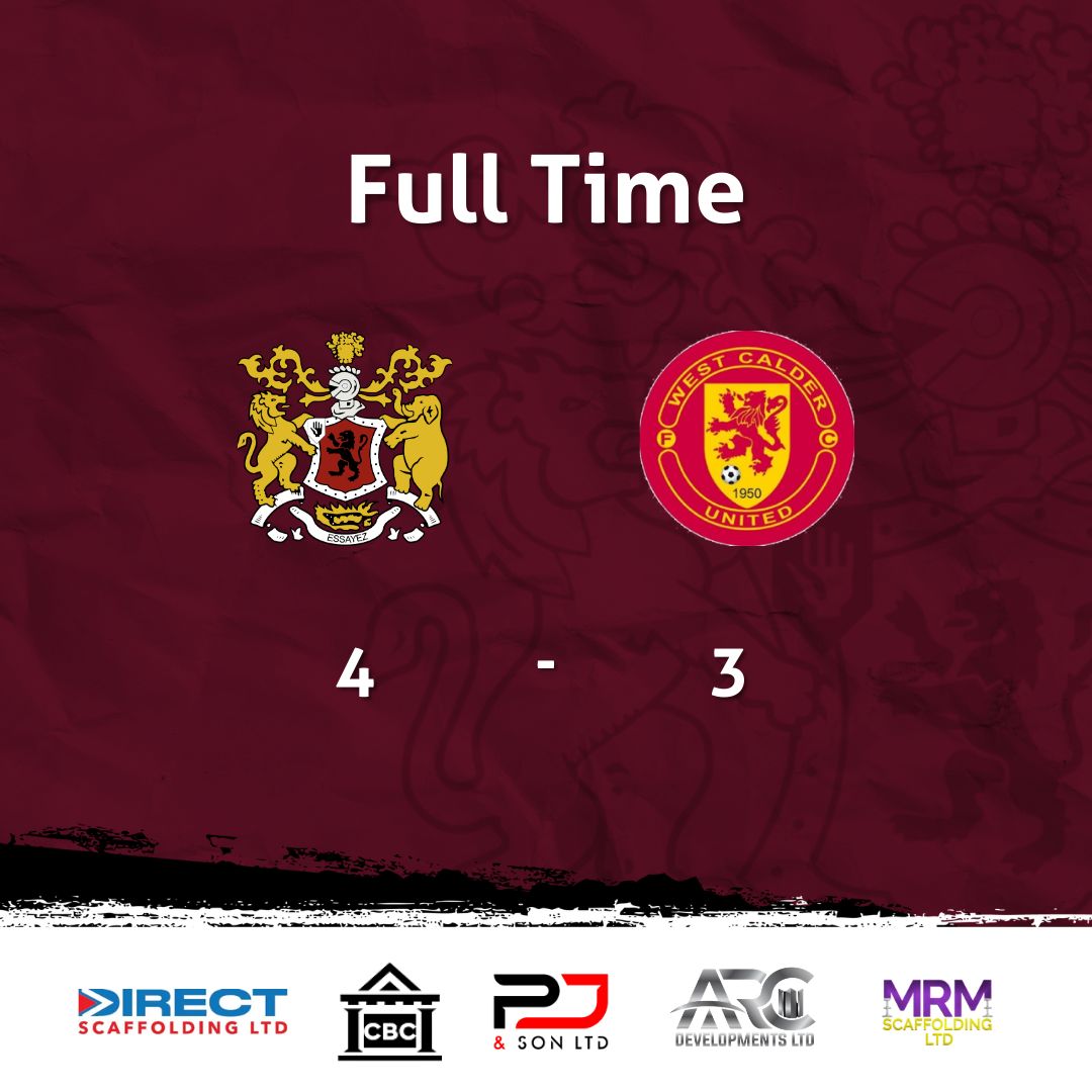 ArnistonRangers's tweet photo. FULL TIME!!!!!!!!!!

A hard fought victory against a tough side. @WestCalderUtd turned it around to lead 2-3. Lennon fairgrieve equalised with couple minutes left and @JordanDaly wins it in 92nd minute https://t.co/UVJktEO6hZ