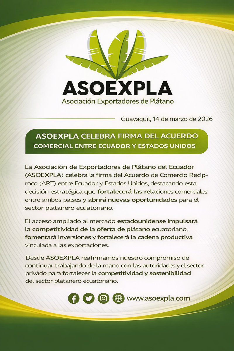 ASOEXPLA - Asociación Exportadores de Plátano tweet media