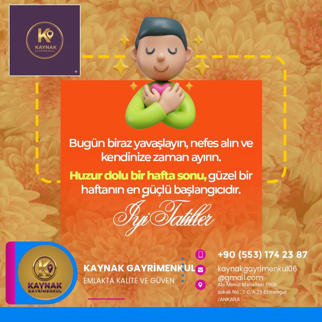Kiracılar dikkat; kirayı tapudaki kişinin hesabına gönderin. Depozito son 1 yılın kira ortalaması olarak iade edilir ibaresini sözleşmeye yazın. #sahibinden #emlak
#Ankara #Etimesgut 
#yatırım #konut #daire #inşaat #arsa #Gayrimenkul #Danışman