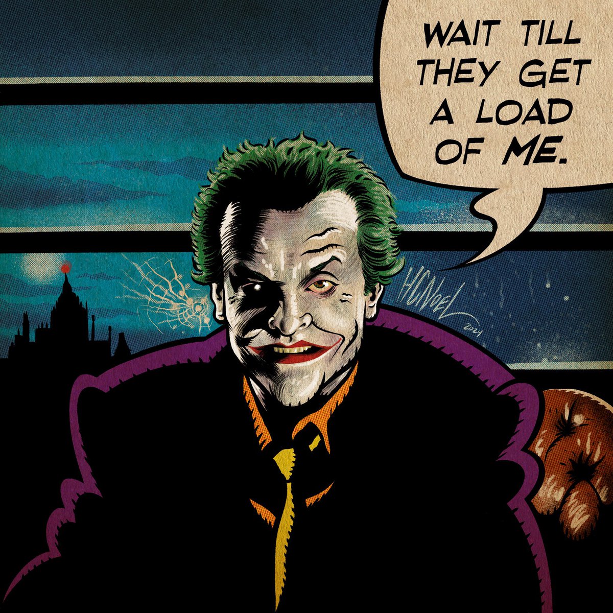 Jack Nicholson as The Joker
1989 Batman 🃏
Artwork by <a href="/hcnoel/">Howie Noel</a>