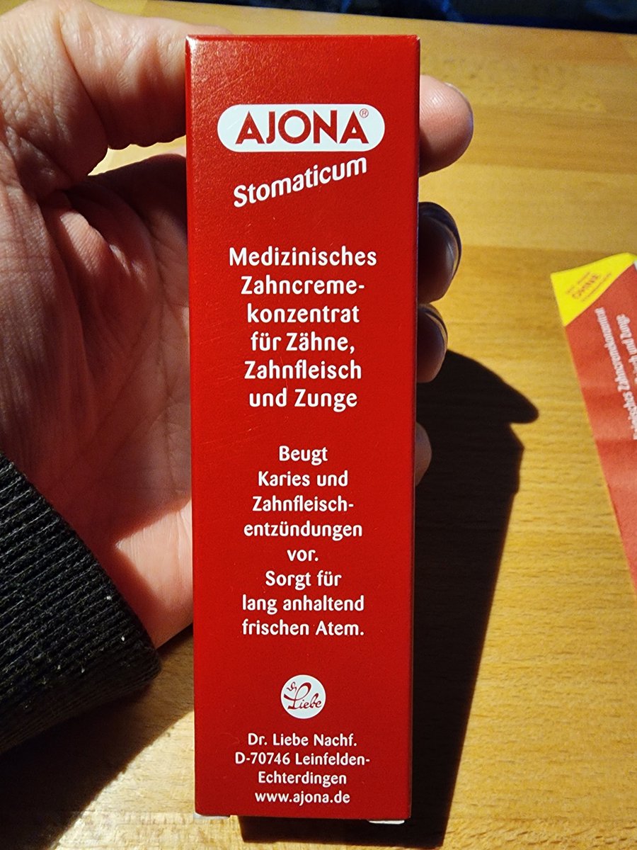 "Ajona" The Iconic German Red Toothpaste - A Popular German Souvenir for Thai people 😀 

Yesterday, I went to Rossmann and thought about the popularity of Ajona, a compact red toothpaste, amongst Thai people is more than just a fleeting consumer trend sparked by Panthip that