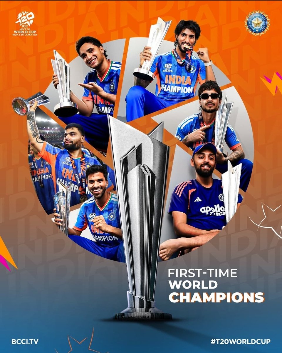 JPdza28791's tweet image. #indiancricketteam That special feeling of a 1st #world
Cup #trophy for these #Teamindia players 🏆 🇮🇳 🇮🇳 🇮🇳 
#T20WorldCup| #MenlnBlue