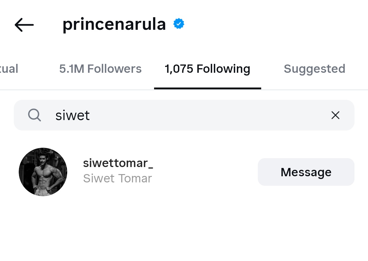 YourZone1999's tweet photo. Finally #princenarula followed #siwettomar so happy for them 🥺.

#the50 #shivifam #jiohotstar @princenarula88 @HotstarReality https://t.co/VUYoM8KsPG