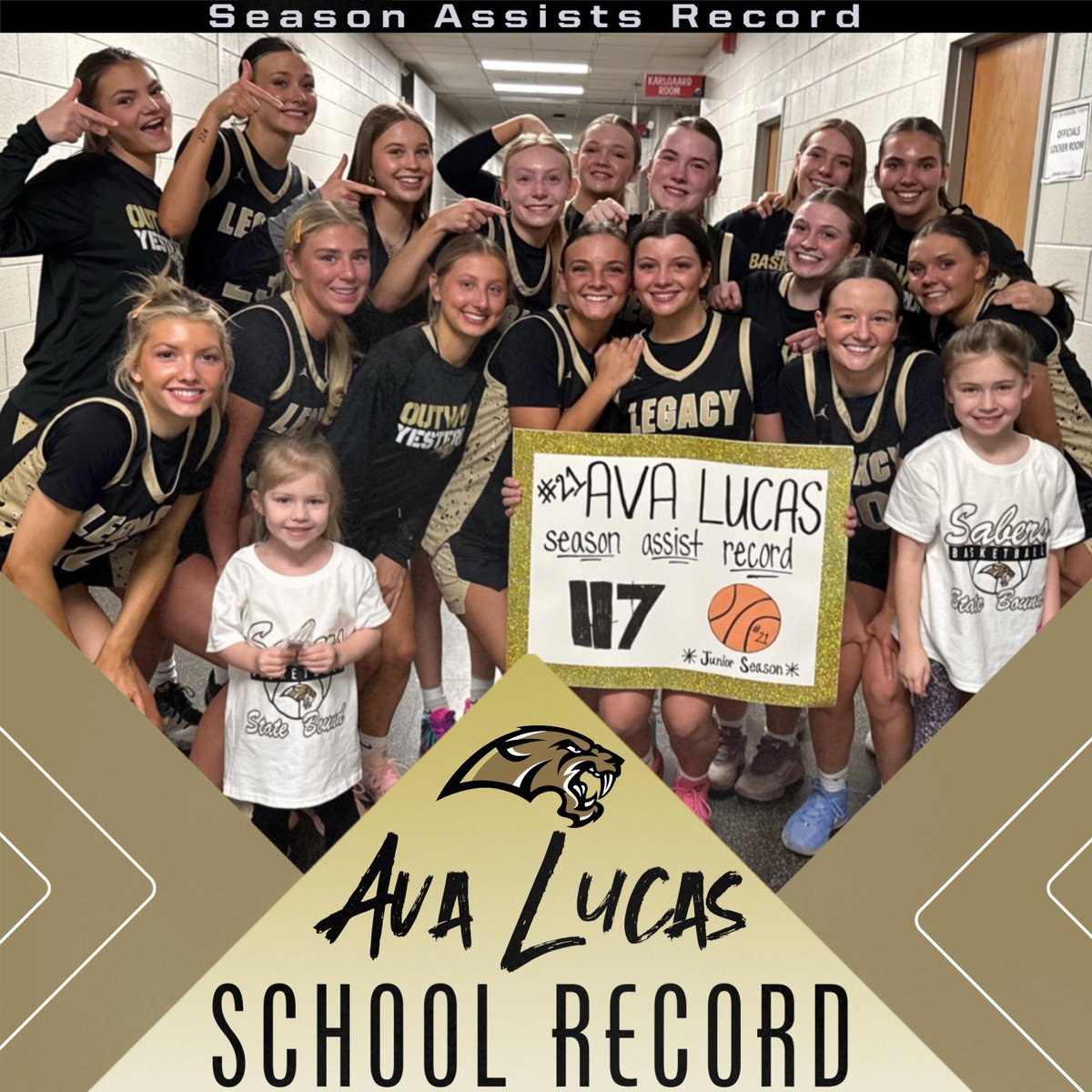 LEGACYGBB's tweet photo. Ava Lucas set the school record for Single Season Assists in Legacy's win over Horace this morning. The record was 113 and she finished the season with 117! Congratulations #21 Ava Lucas! https://t.co/Z0d0vRvB9z