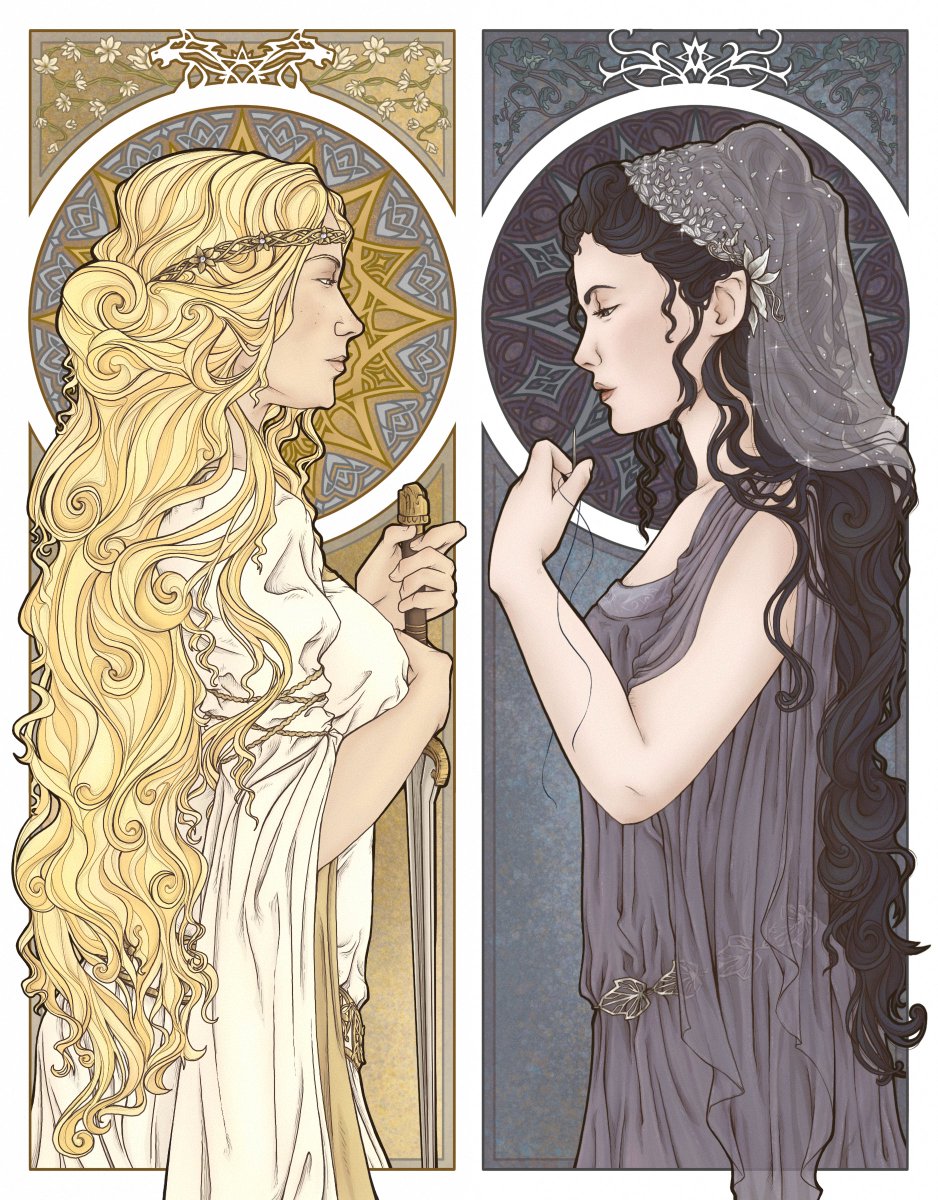My Eowyn and Arwen drawings inspired by this