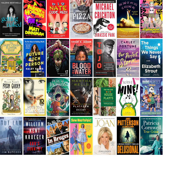 hendersonlibs's tweet photo. This week the Henderson Libraries have 632 new books and one new movie.  New items include Getting Naked, Lady Tremaine, A Parade of Horribles, A Ghastly Catastrophe, Just Friends, Big Nate 34, Wait for Me, and The Secret Lives of Murderers' Wives. https://t.co/hsWYbFIC4y https://t.co/E3sgx6X2tL