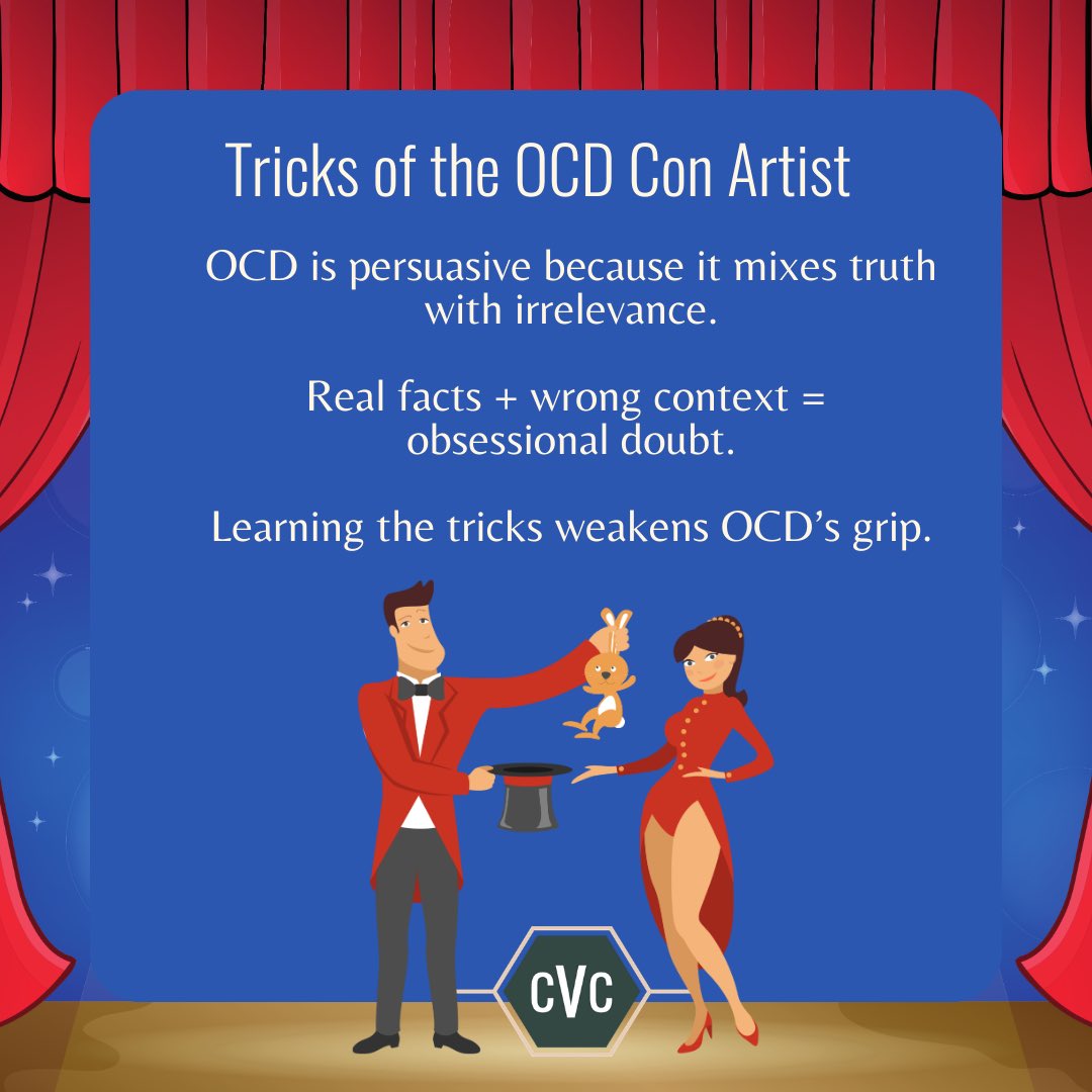 CVCounselingOCD's tweet photo. What OCD tricks do you keep falling for? #icbt #ocd #mentalhealth https://t.co/sgWIJyPJJM