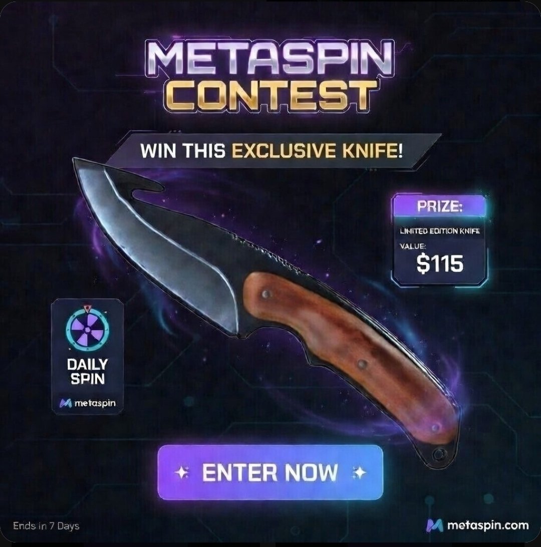 Destructum's tweet image. 💎125$ Metaspin Contest  💎

🎖115$ Blue steel Gut Knife Bs for a random ticket
🎁10$ Bonus for a Rt/Like/ tag friend

✅️Depo 5$ per ticket/No Limit Codecode is compbros  
metaspins.com/?ref=compbros (Dm proof and username-ID)

⏰️7 Days
#Cs2 #CS2giveaways #Csgo