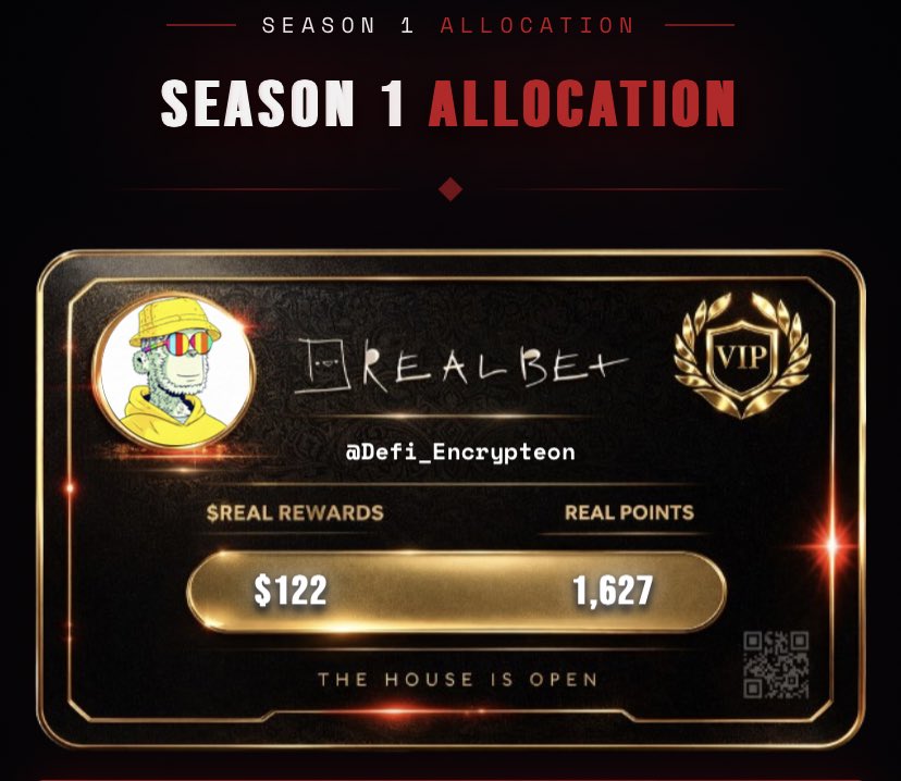 my @RealBet Season 1 VIP card just hit different

open your boxes. thank me later.

claim.realbet.io/share/12008565…
