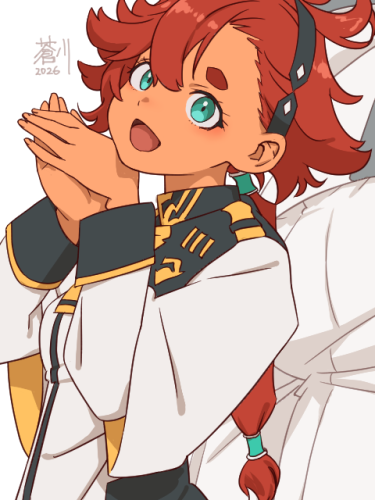 学園の短パン制服カワイイ。ホルダーは白になるトコロも良いです #水星の魔女 