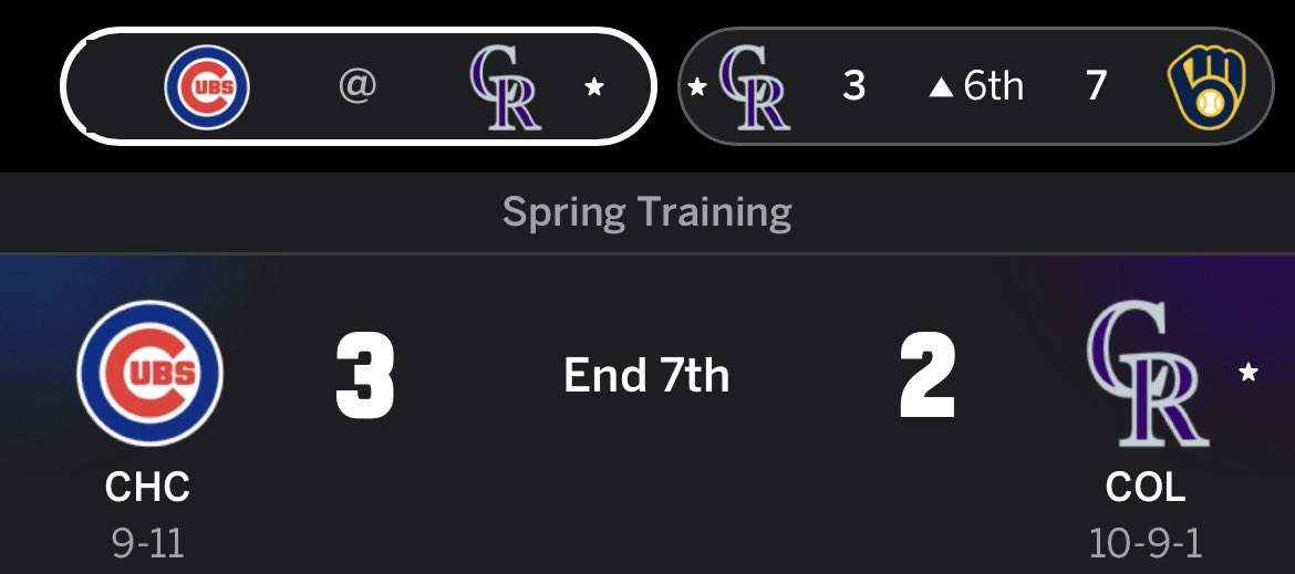 Why are the Colorado Rockies playing two spring training games at once…
Not surprising to be losing both either