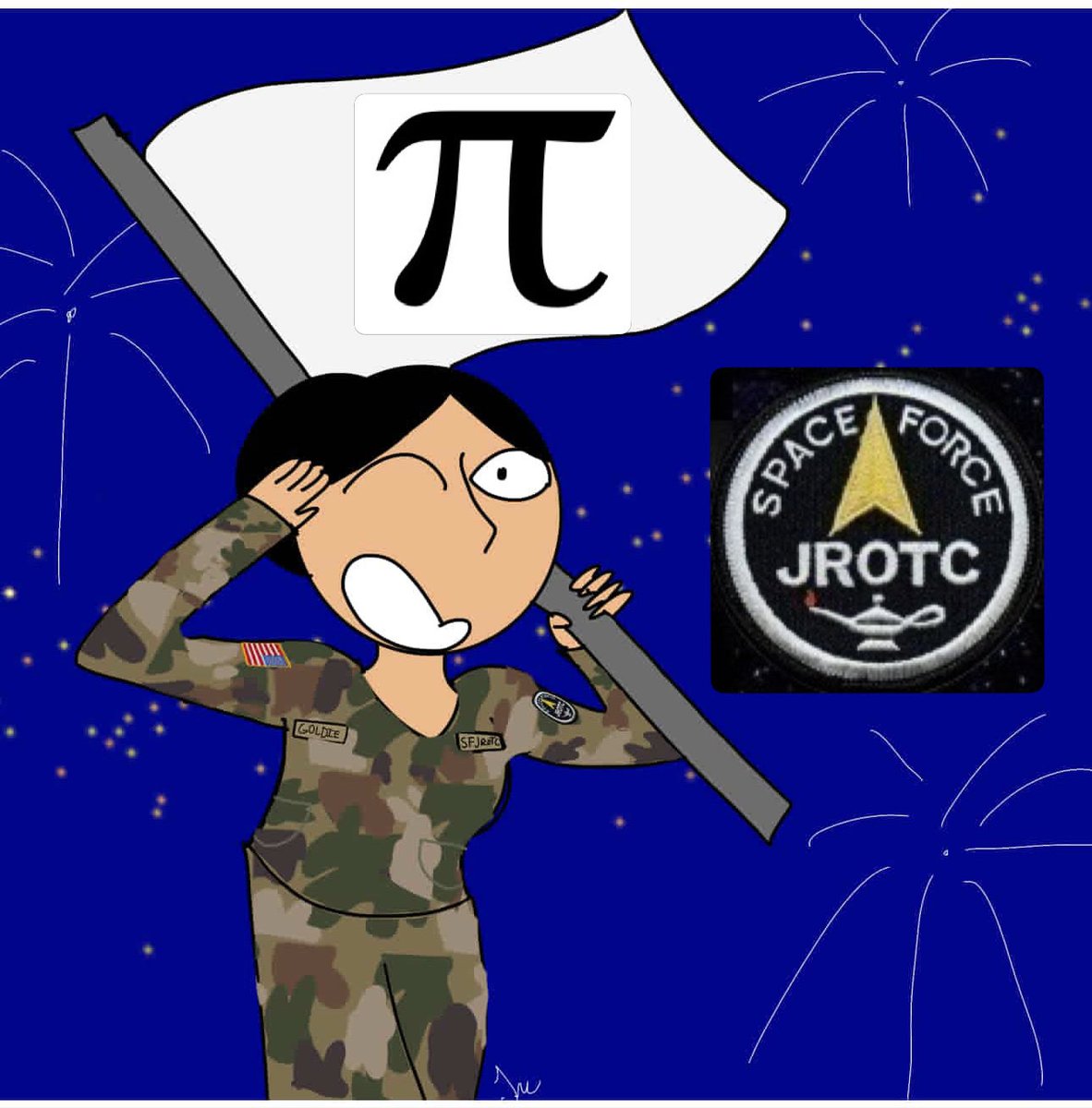 SFJROTC's tweet photo. Happy Pi Day! The 10 units of the #SFJROTC enterprise celebrate their #STEM education on #PiDay! Aviation and space science are critical components of the curriculum! Led by @HQ_AFJROTC w @USSpaceForce @USSF_STARCOM DEL1, Det2. https://t.co/EDYJCJ6YX1
