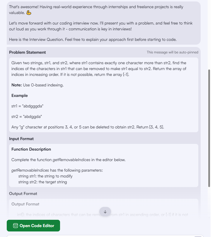 atyanajg's tweet photo. practicing software engineering mock interview with hackerrank was so fun haha https://t.co/f4G83WfLCO